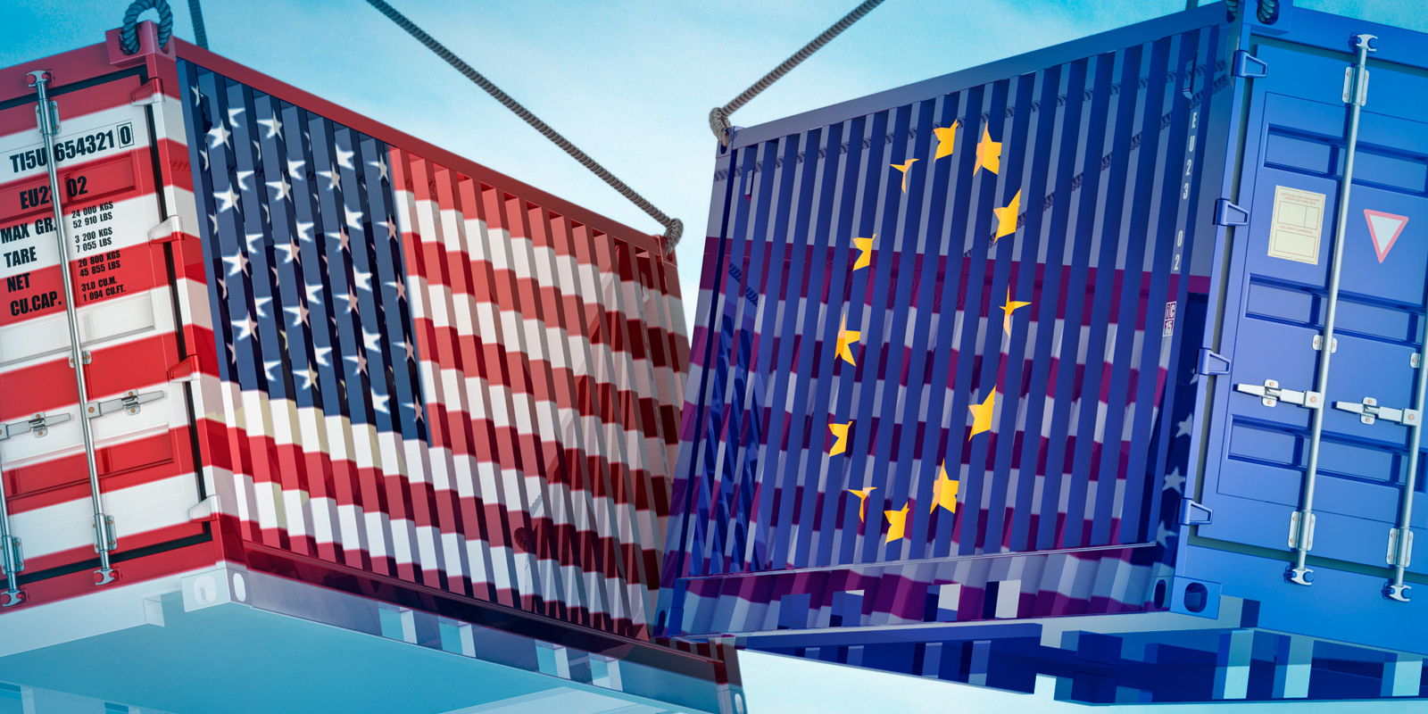 American and EU flags