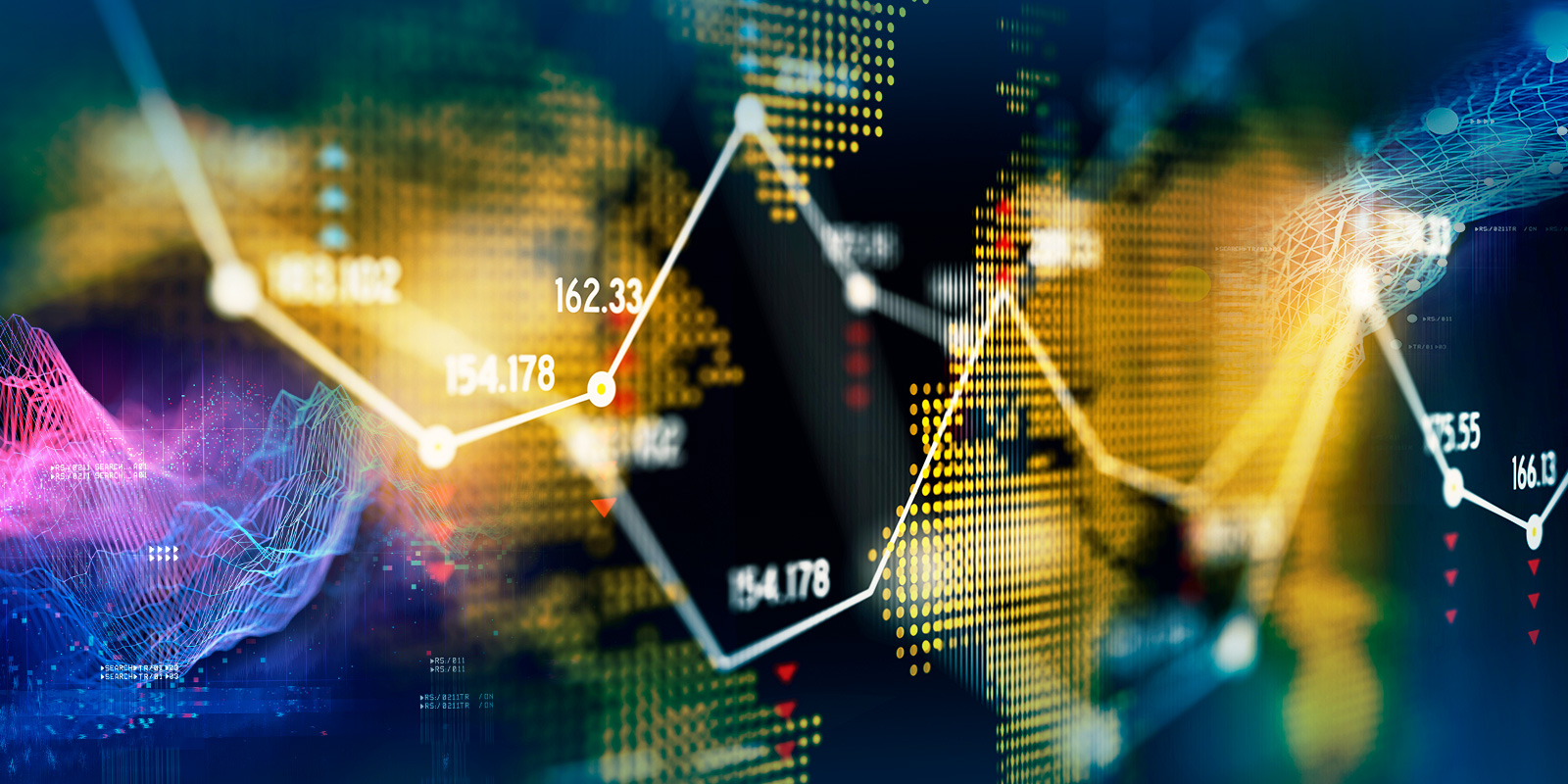 Image of world map on computer screen