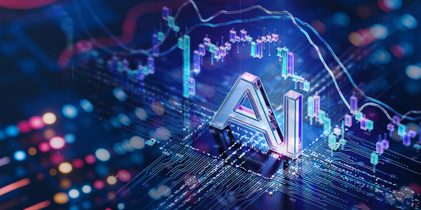 Financial data visualization representing AI in financial services